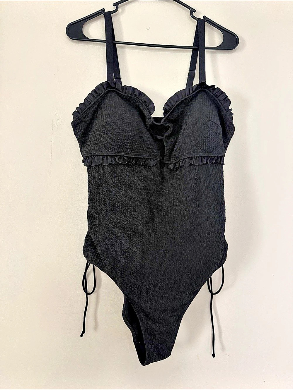 Black Ruffle One-Piece Swimsuit Like New